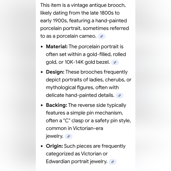 Victorian Hand-Painted Porcelain Brooch - Picture 4 of 16